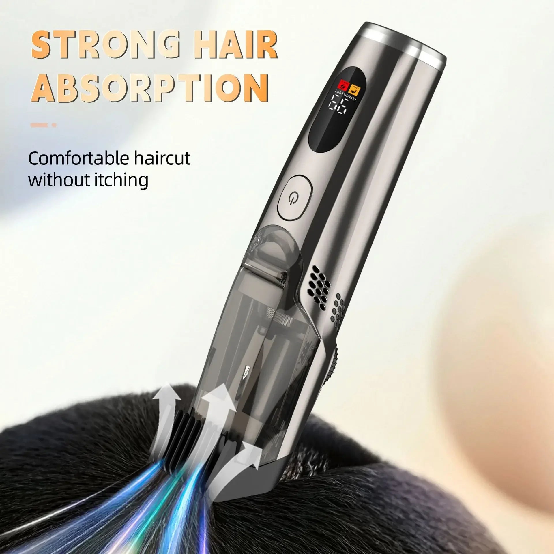 Vacuum Body Trimmer for Men, Adjustable Length with 2 Comb (1-20mm), Electric Vacuum Trimmer for Beard, Mustache, Stubble