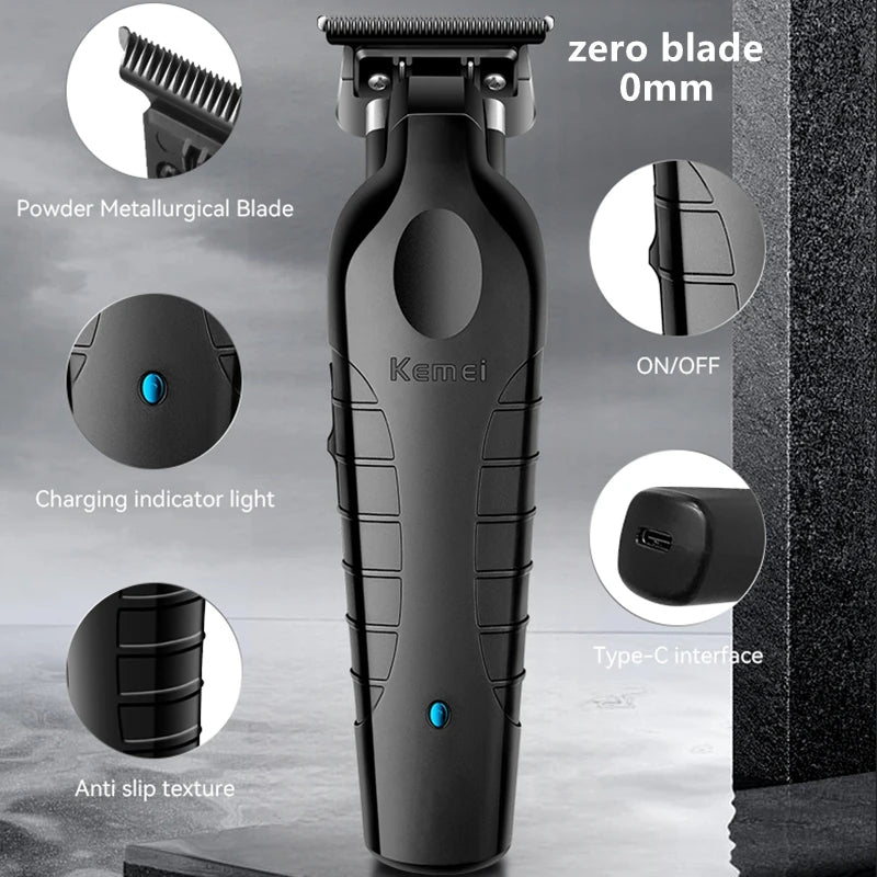 Kemei 2299 Professional Electric Barber Hair Trimmer For Men Beard Hair Clipper Cordless hair cutting machine rechargeable,0mm