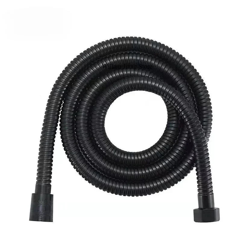 Shower Hose 1.5/2M Black/Silver Flexible Shower Hose Stainless Steel Long Bathroom Shower Pipe Extension Bathroom Accessories