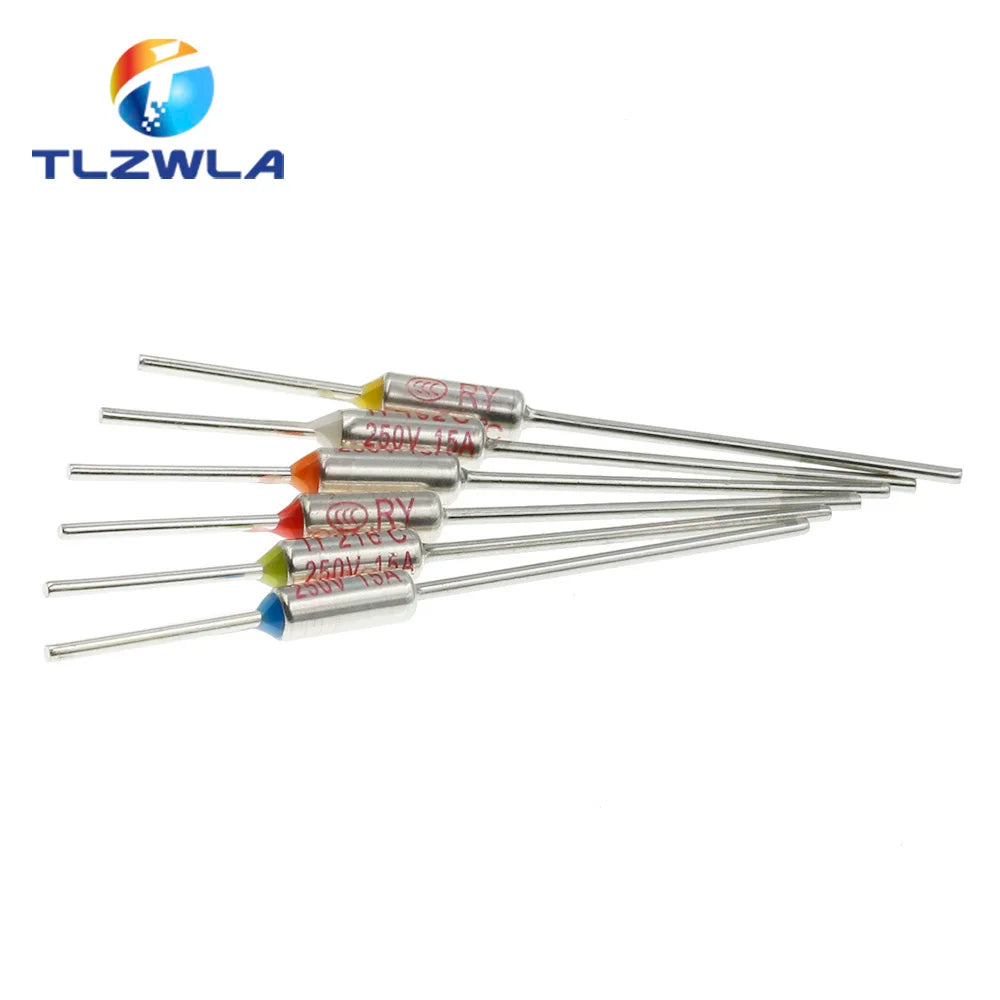 100Pcs TF Thermal Fuse RY 10A 15A 250V Temperature85C 100C 105C 100C 120C 130C 152C 165C 172C 185C 192C 200C 216C 240C 280C 300C