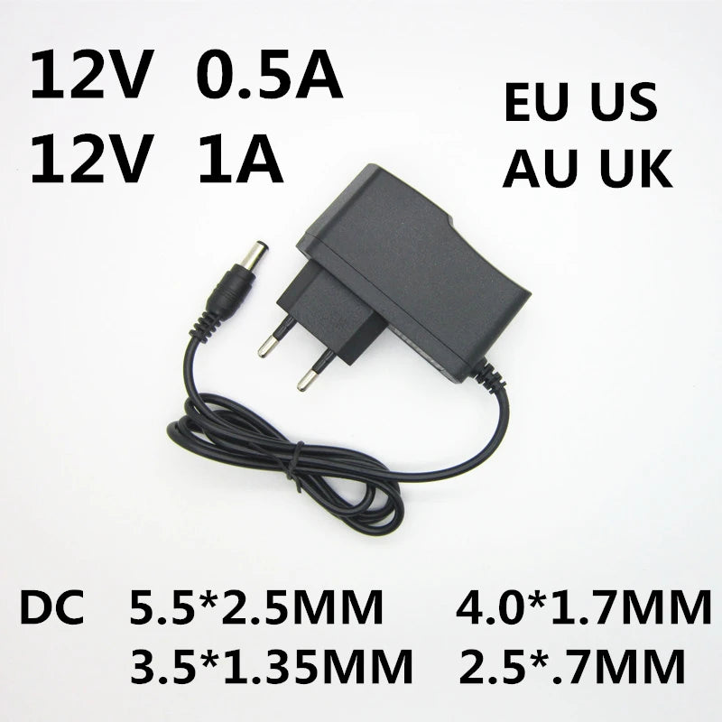 1pcs AC 100-240V DC 12V 0.5A 0.8A 1A 1.5A 2A 3A Converter power Adapter Charger Power Supply 12 V Volt for LED light strips EVD