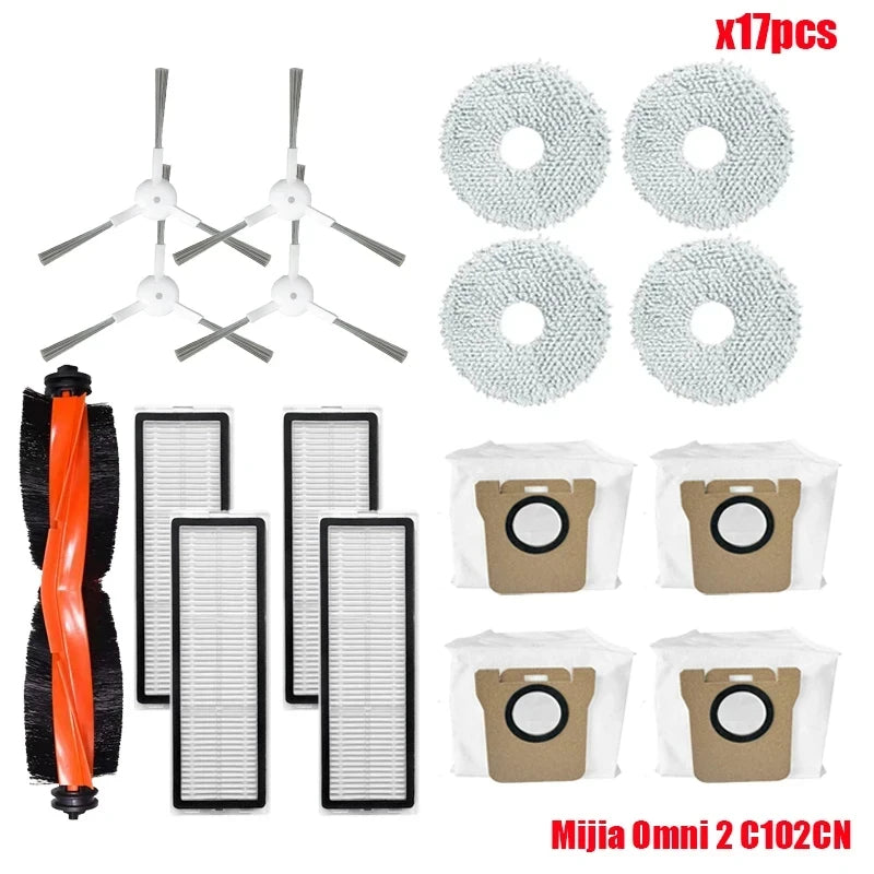 Compatible For Xiaomi Robot Vacuum X20+ / X20 Plus Replacement Parts Accessories Main Side Brush Hepa Filter Mop Cloth Dust Bag