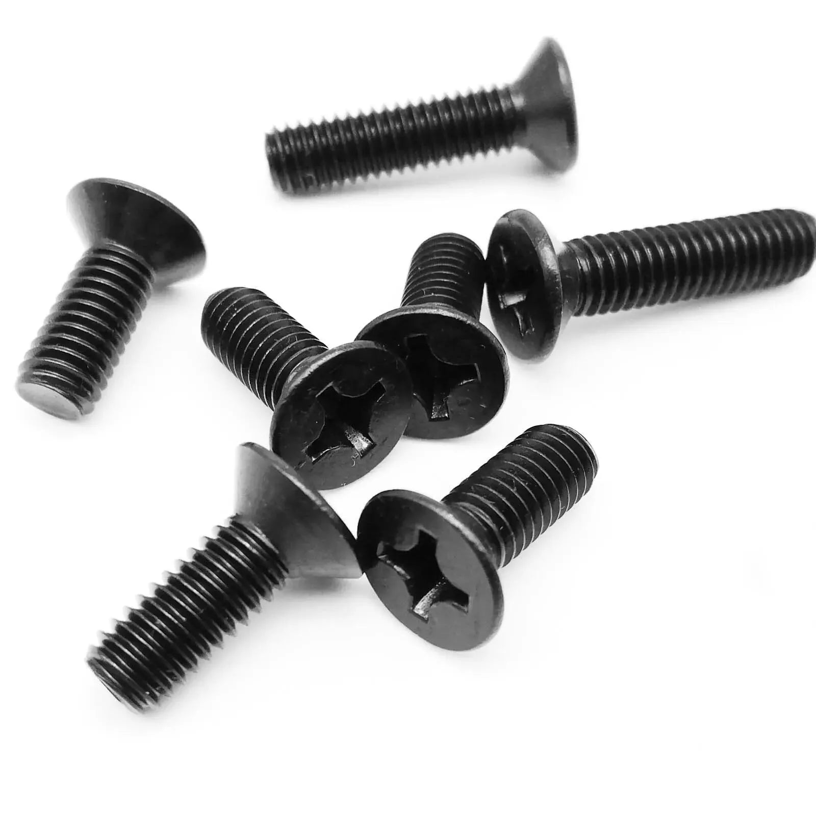 50/100/200pcs M1 M1.2 M1.4 M1.6 M2 M2.5 M3 M4 Cross Recessed Phillips Flat Countersunk Head Screw Bolt GB819 Black Carbon Steel