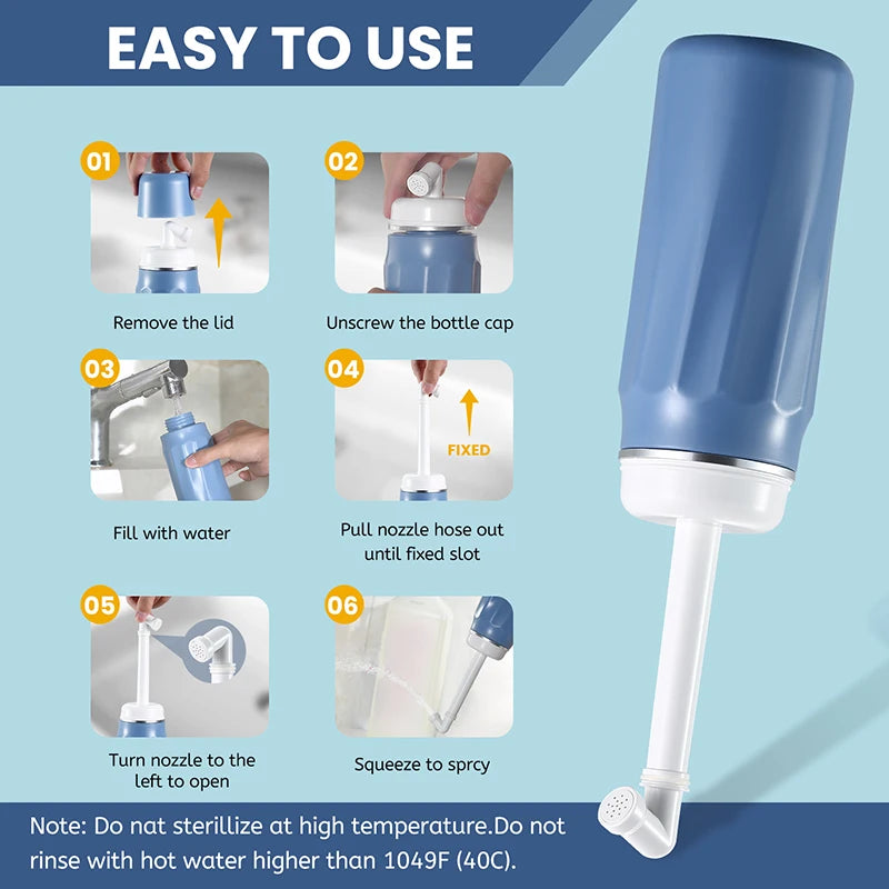 400ml Portable Bidet Spray Handheld Travel Bidet  Personal Cleaner Hygiene Bottle Spray shower Washing Baby Butt Flushing Device