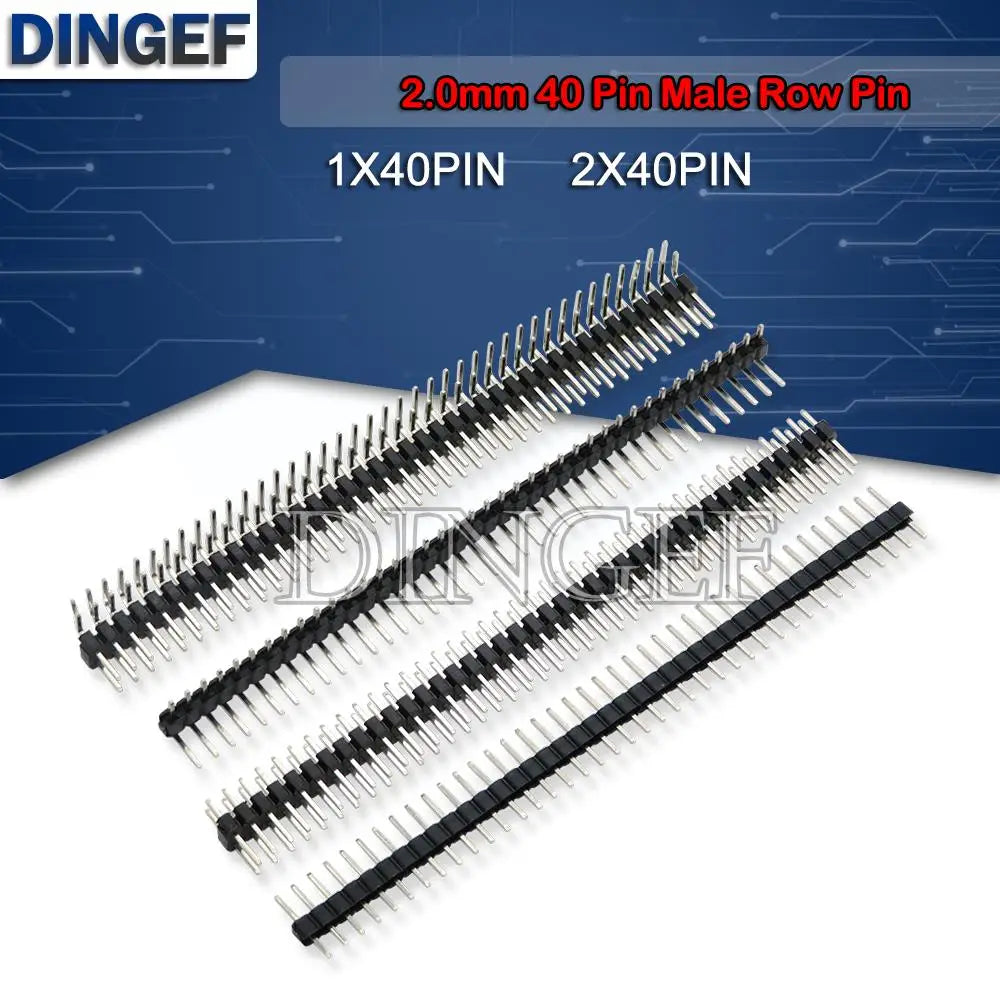 10PCS 2.0mm 40 Pin Male Single Row Pin Header Strip 1*40P 2mm Male Pin Header Connector 2*40P