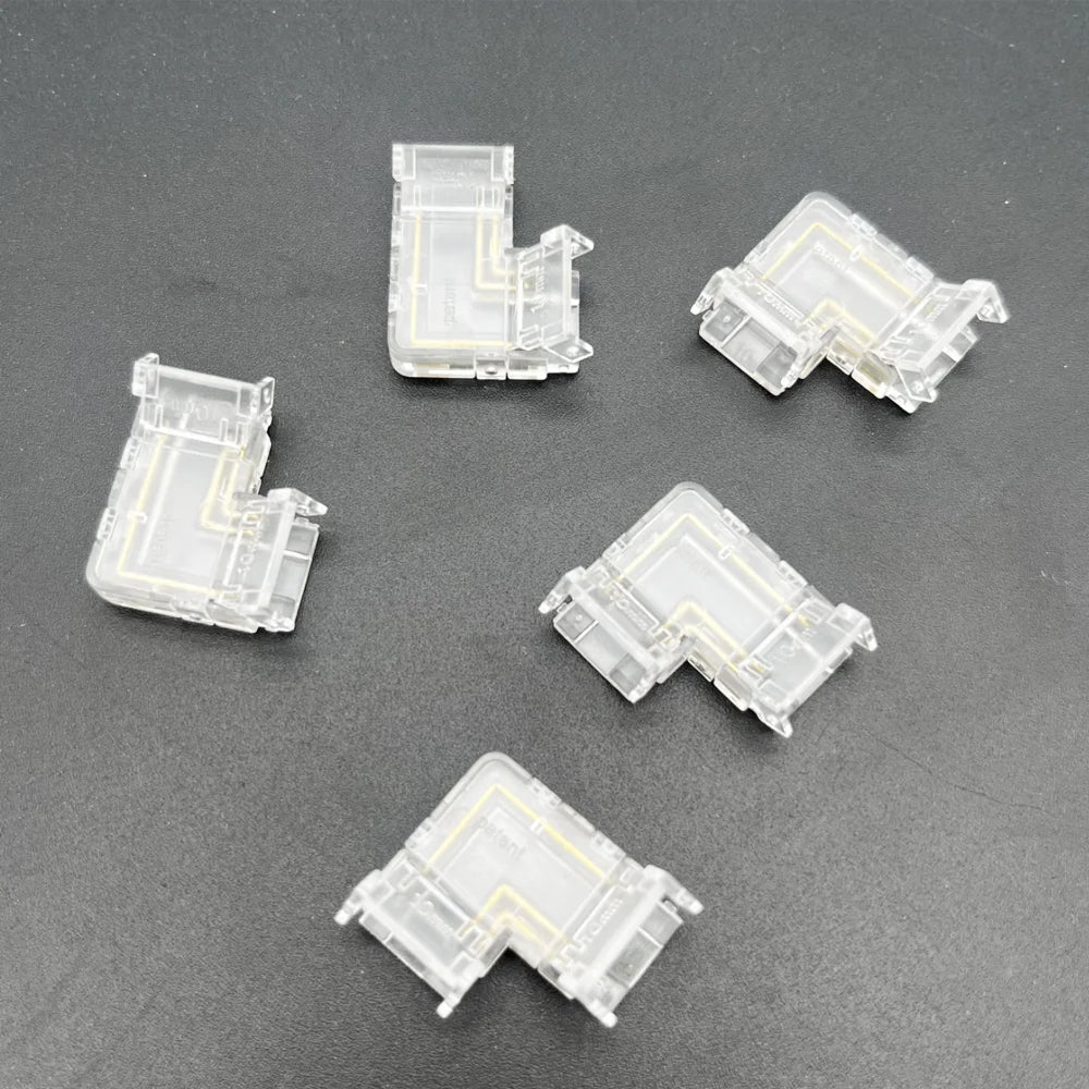 5pcs 3Pin CCT COB LED Strip Fast Connector 10mm Solderless FOB Light Solder Free Strip to Strip / Wire L Connector Mini Buckle