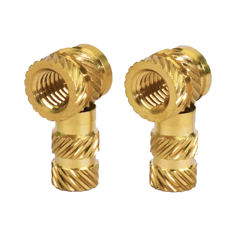 100pcs M6 M8 Insert Brass Nut Hot Melt Knurled Thread Heat Inserts Embedment Copper Nut Embed Pressed Fit into Holes for Plastic