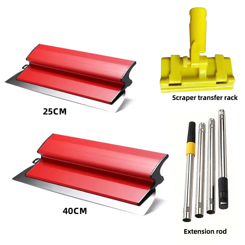 25/40cm Drywall Smooth Trowel Brush Wall Blade Spray Paint Finishing Flexible Putty Building Tool with Connecting Rod Wall Tool