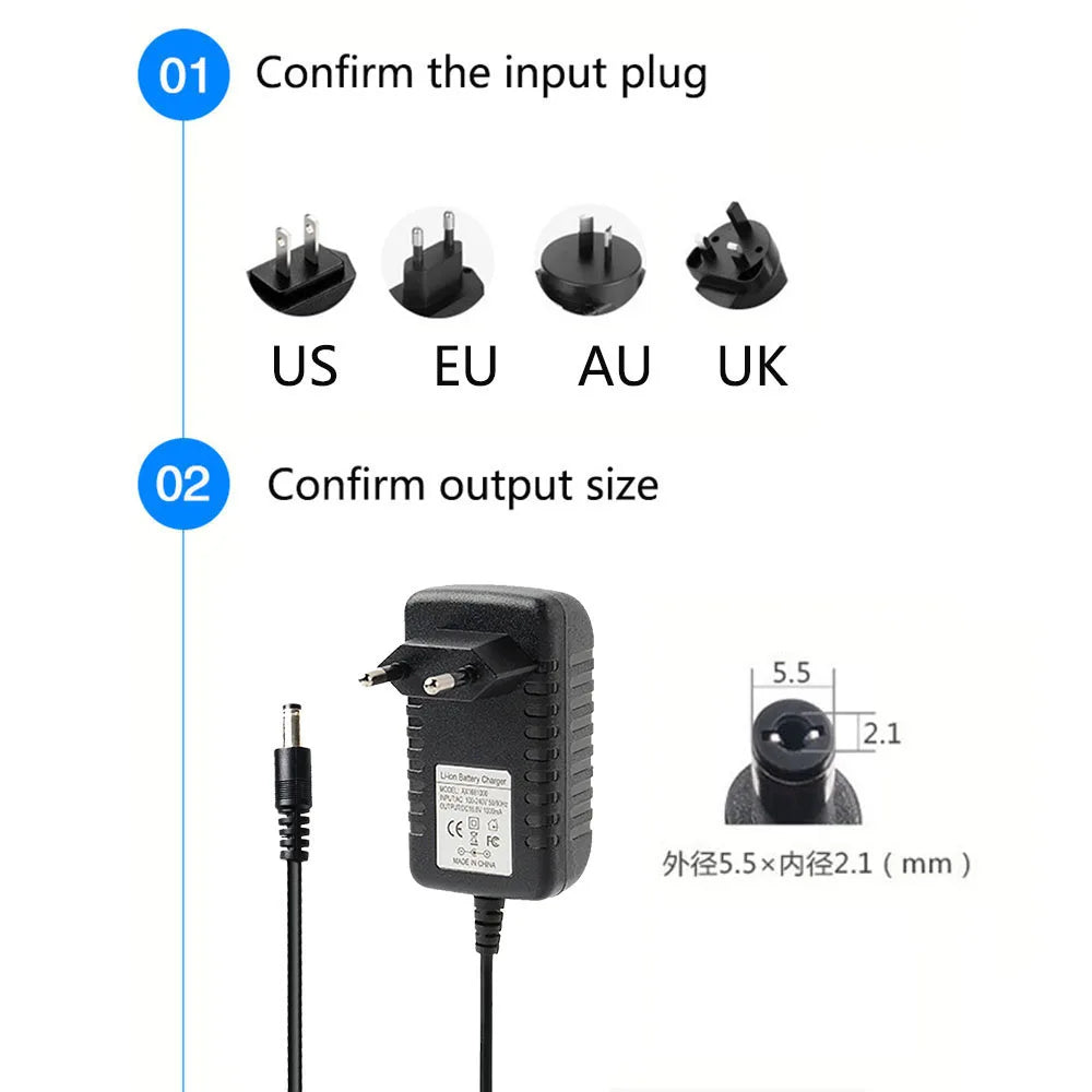12V 18V 19V 22V 24V 25V 26V 27V 30V 36V 1A 1000MA Robot Vacuum Cleaner Power Cord Charger Power Adapter
