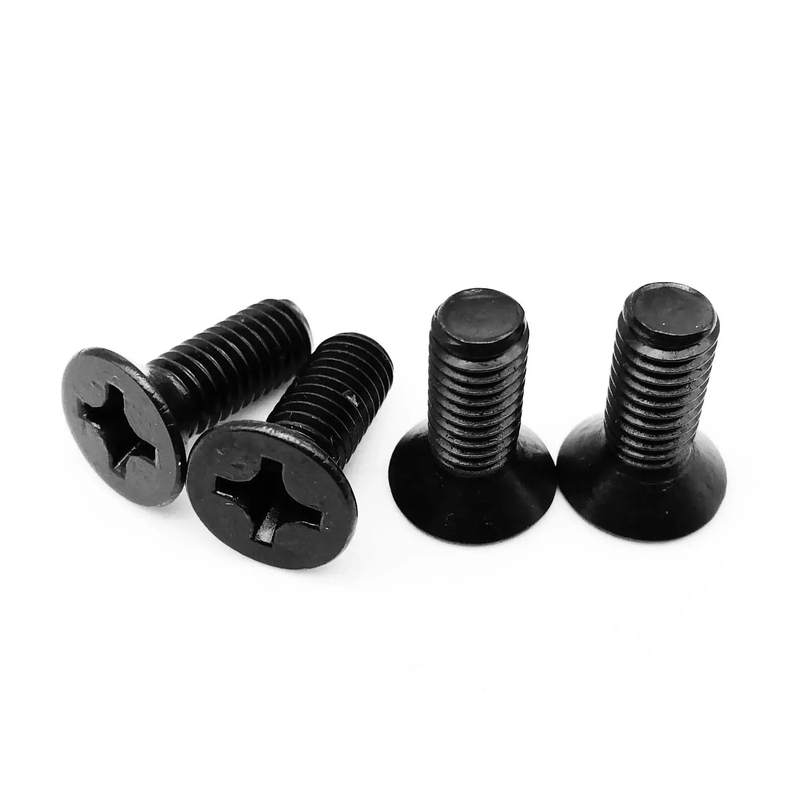50/100/200pcs M1 M1.2 M1.4 M1.6 M2 M2.5 M3 M4 Cross Recessed Phillips Flat Countersunk Head Screw Bolt GB819 Black Carbon Steel